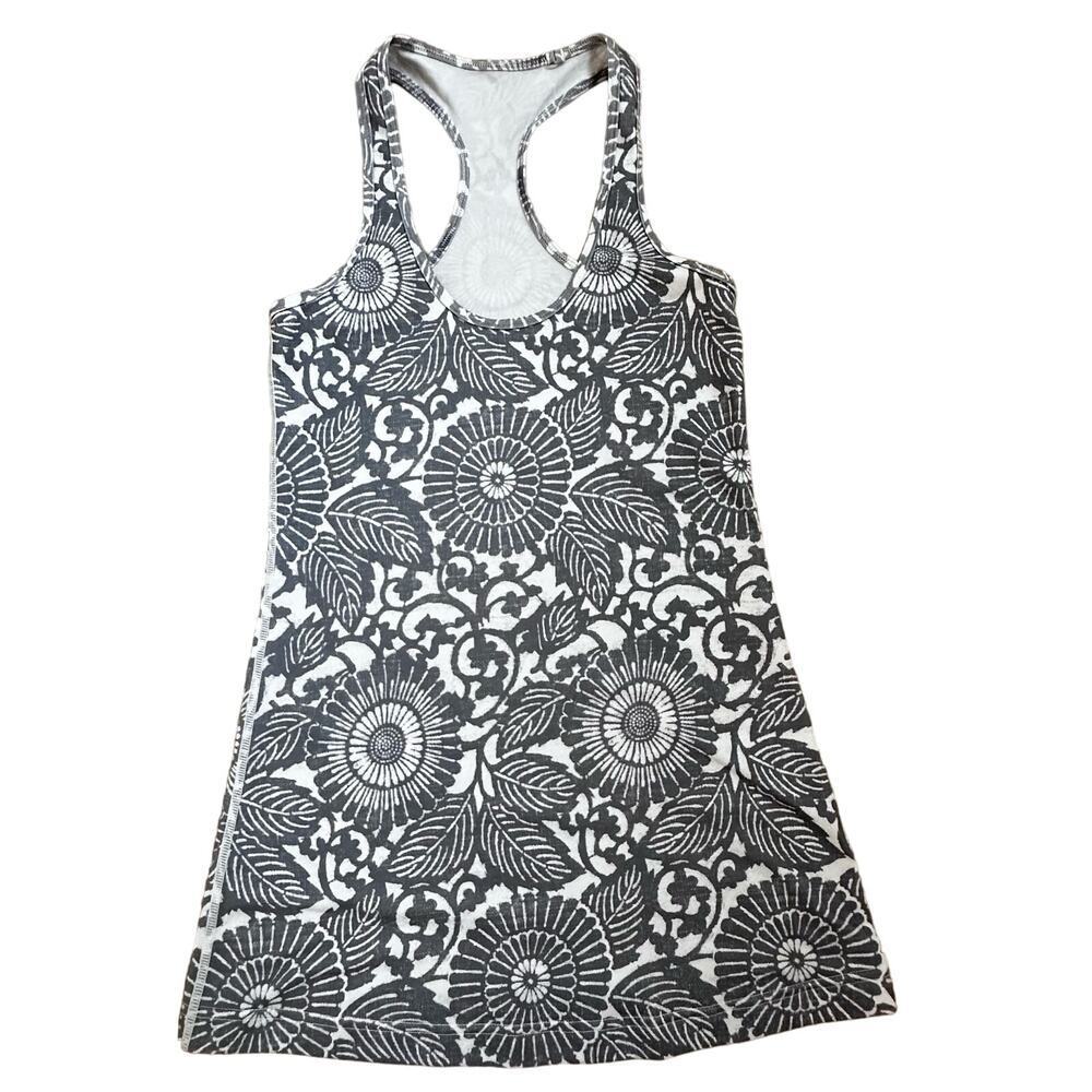 Lululemon|4 Cool Racerback Tank‎ Top|Grey/White|SZ ? S